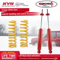 Rear KYB SKORCHED 4'S Shock Absorbers Raised King Springs for Pajero NM NP Wagon