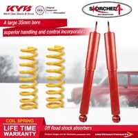 Rear KYB SKORCHED 4'S Shocks Raised King Springs for TOYOTA Prado RZJ VZJ KZJ95