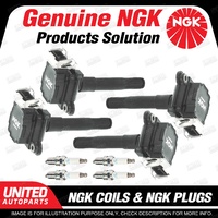 NGK 4 Spark Plugs + 4 Igniton Coils for Audi A3 8L A4 B5 1.8 Turbo 110Kw 98-02