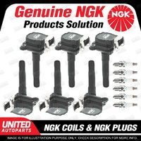 NGK 6 Spark Plugs + 6 Igniton Coils for Audi A6 4B Allroad Quattro C5 2.7L