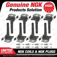 NGK 8 Spark Plugs + 8 Igniton Coils for Audi A8 D2 3.7L 4.2L V8 Premium Quality