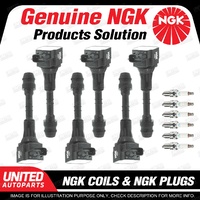 NGK 6 Spark Plugs + 6 Igniton Coils for Nissan Patrol GU 4.8L 6Cyl 2001-2012