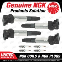 NGK 4 Spark Plugs + 4 Igniton Coils for BMW 116i E87 1.6L 4Cyl Premium Quality