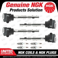 NGK 4 Spark Plugs + 4 Igniton Coils for Volkswagen Tiguan 5NC Passat 3C 2.0L