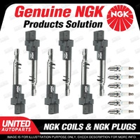 NGK 6 Spark Plugs + 6 Igniton Coils for Audi Q7 3.6 FSI BHK 3.6L V6 V-DOHC 206Kw