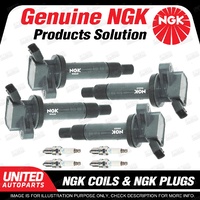 NGK 4 Spark Plugs + 4 Igniton Coils for Toyota Corolla ZZE122R MR2 ZZW30R 1.8L