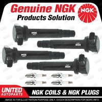 NGK 4 Spark Plugs + 4 Igniton Coils for Nissan Pulsar N16 1.6L 1.8L 4Cyl