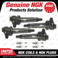 NGK 4 Spark Plugs + 4 Igniton Coils for Toyota Camry ACV36R Tarago ACR30R