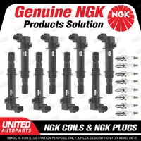 NGK 8 Spark Plugs + 8 Igniton Coils for Jeep Commander XH 4.7L V8