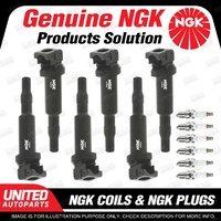 NGK 6 Spark Plugs + 6 Igniton Coils for BMW 1 3 5 Series E60 E90 Z4 E85 X5 E70