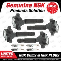 NGK 4 Spark Plugs + 4 Igniton Coils for Mercedes-Benz C200 W203 E200K W211 1.8L