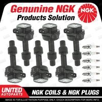 NGK 6 Spark Plugs + 6 Igniton Coils for Volvo 960 2.9L 6Cyl 1991-1994