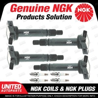 NGK 4 Spark Plugs + 4 Igniton Coils for Toyota Camry ASV50R 2.5L 4Cyl