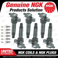 NGK 6 Spark Plugs + 6 Igniton Coils for Hyundai Santa Fe CM 3.3L V6