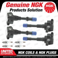 NGK 4 Spark Plugs + 4 Igniton Coils For Honda Jazz GD1 1.3L 4Cyl