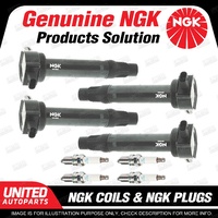 NGK 4 Spark Plugs + 4 Igniton Coils for Jeep Patriot MK 2.4L 4Cyl