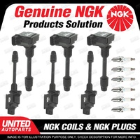 NGK 6 Spark Plugs + 6 Igniton Coils for Nissan Maxima A33 3.0L V6 1999-2003