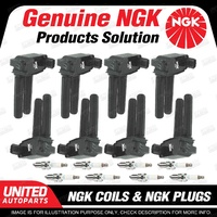 NGK 8 Spark Plugs + 8 Igniton Coils for Jeep Commander XH 5.7L V8