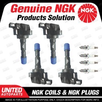 NGK 4 Spark Plugs + 4 Igniton Coils for Honda City GM Jazz GE6 GE8 4Cyl