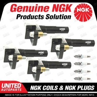 NGK 4 Spark Plugs + 4 Igniton Coils for Subaru Forester SH Impreza GR 2.5L