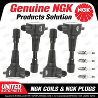 NGK 4 Spark Plugs + 4 Igniton Coils for Mazda 2 DY 1.5L 4Cyl 2002-2005