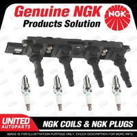 NGK 4 Spark Plugs + Igniton Coil for Holden Tigra XC Astra TS 1.8L 4Cyl