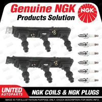 NGK 6 Spark Plugs + Igniton Coil for Holden Vectra JSII 2.6L V6 2000-2002