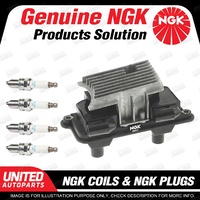 NGK 4 Spark Plugs + Igniton Coil for Audi A4 B5 1.8 ADR 1.8L 4Cyl 92Kw 1995-1999