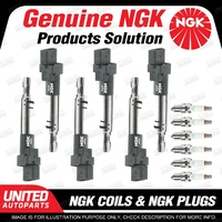 NGK 6 Spark Plugs + 6 Igniton Coils for Volkswagen Passat 3C Touareg 7P 7L V6