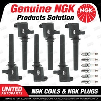 NGK 6 Spark Plugs + 6 Igniton Coils for Mazda Tribute AJ 3.0L V6 DOHC MPFI 150Kw