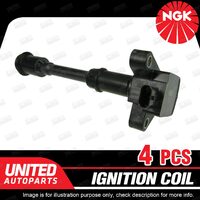 4 x NGK Ignition Coils for Ford Fiesta WZ Kuga TF 1.6L 4Cyl DOHC 2013-2019