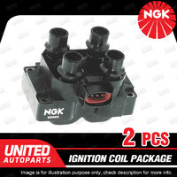 2 x NGK Ignition Coils Pack for Fairlane Fairmont Falcon LTD TE50 TL50 TS50 AU