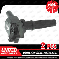 2 x NGK Ignition Coils Pack for Hyundai Santa Fe SM Sonata EF EF-B 4Cyl