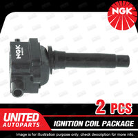 2 x NGK Ignition Coils Pack for Kia Mentor 1.5L 1.8L 4Cyl 1998-2000 U4019