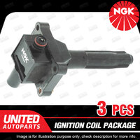 3 x NGK Ignition Coils Pack for Ssangyong Chairman Kyron Musso Rexton Stavic