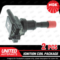 2 x NGK Ignition Coils Pack for Mitsubishi Lancer CY 2.0L T4 2005-2007