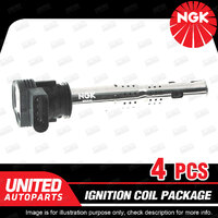 4 x NGK Ignition Coils Pack for VW Amarok 2H Eos IF Golf Mk5 Mk6 Jetta 1KM