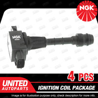 4 x NGK Ignition Coils Pack for Nissan Micra K12 1.4L 4Cyl 2007-2010