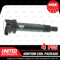 4 x NGK Ignition Coils for Toyota Hilux TGN121R Camry ACV40R Rukus AZE151R