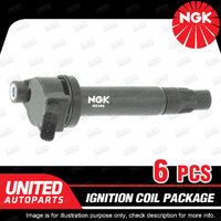 6 x NGK Ignition Coils Pack for Toyota Kluger MCU28R 3.3L V6 DOHC MPFI 24V 3MZFE