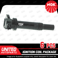 6 x NGK Ignition Coils Pack for Kia Carnival VQ Magentis MG 2.7L V6 24V G6EA