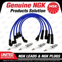 4 x NGK Spark Plugs + Ignition Leads Set for Ford Laser KF KH 1.6L