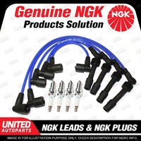 4 x NGK Spark Plugs + Ignition Leads Set for Holden Barina Combo SB 4Cyl 94-99