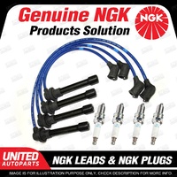 4 x NGK Spark Plugs + Ignition Leads Set for Honda Civic EG 1.6L 4Cyl