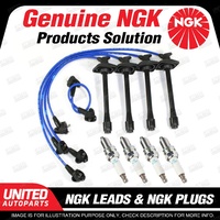 4 x NGK Spark Plugs + Ignition Leads Set for Toyota Celica ST183R 4WS 2.0L 4Cyl