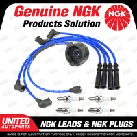 4 x NGK Spark Plugs + Ignition Leads Set for Honda Accord CA 2.0L 4Cyl