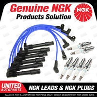 6 x NGK Spark Plugs + Ignition Leads Set for Audi A4 B5 A6 C5 V6 Premium Quality