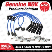 6 x NGK Spark Plugs + Ignition Leads Set for Mitsubishi Verada KR KS 3.0L V6