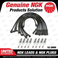 8 x NGK Spark Plugs + Ignition Leads Set for Ford F100 F250 F350 Bronco 5.8L V8