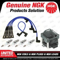 NGK Spark Plugs Coils Leads Kit for Volkswagen Polo 6N 1.6L 4Cyl Premium Quality